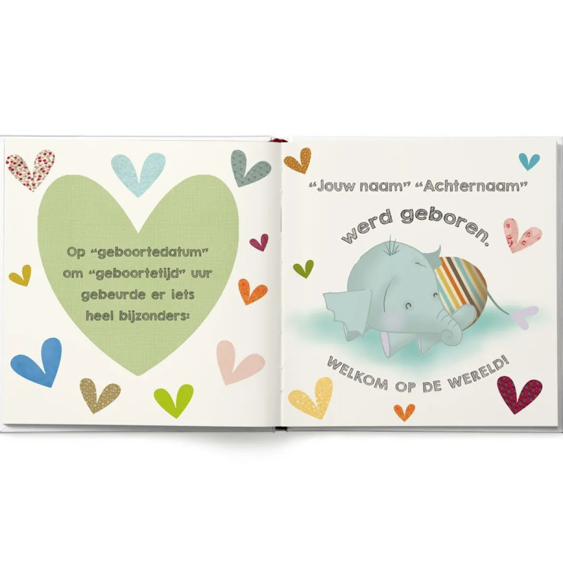 Babyboek "Welkom op de wereld" personaliseren
