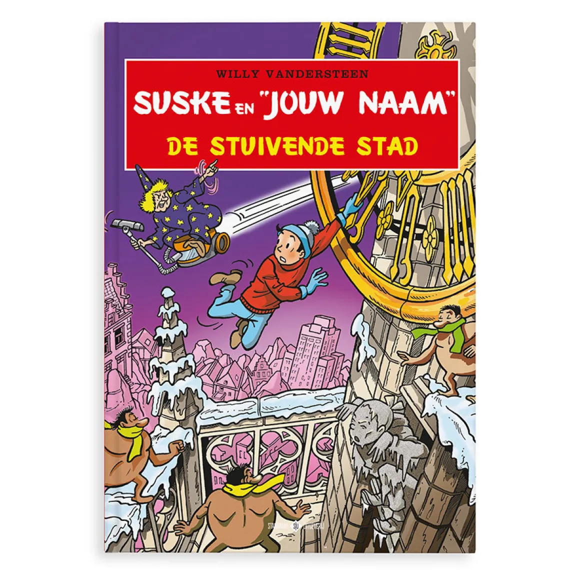 Boek "Suske en Wiske - De Stuivende Stad" met naam