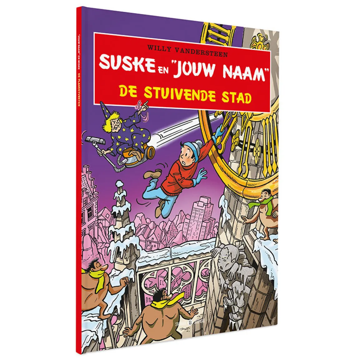 Boek "Suske en Wiske - De Stuivende Stad" met naam