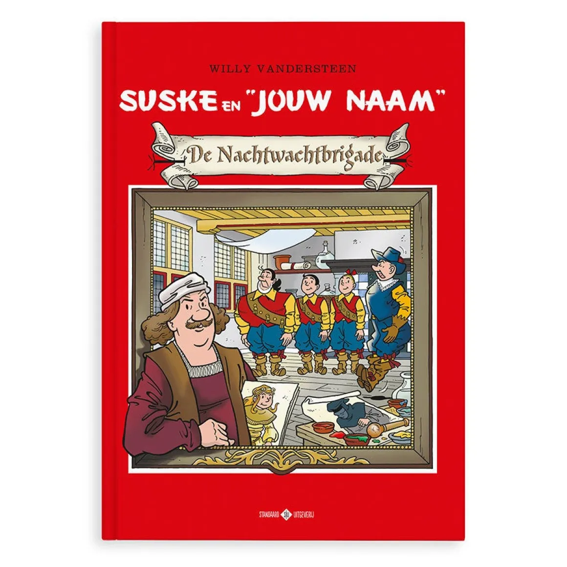Boek Suske & Wiske "De nachtwachtbrigade" met naam