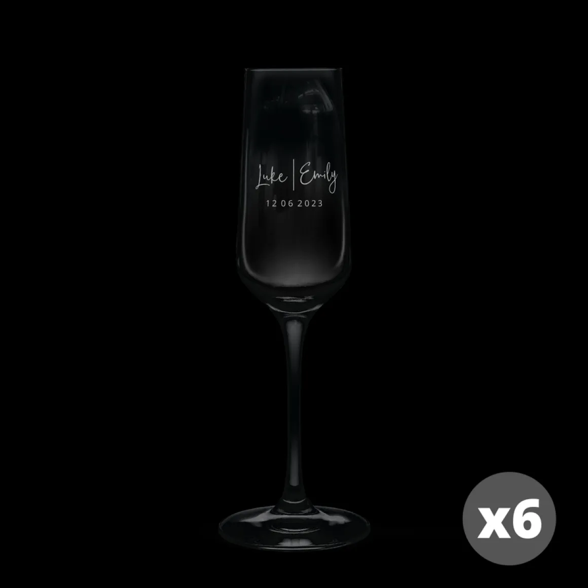 Champagneglas graveren