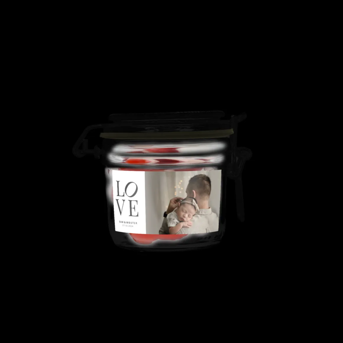 Snoeppot met hartjes - 200 ml
